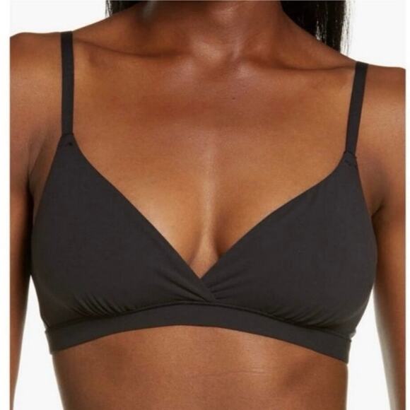 SKIMS Fits Everybody Crossover Bralette Unlined Black Size 2X - Picture 1 of 7